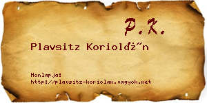 Plavsitz Koriolán névjegykártya